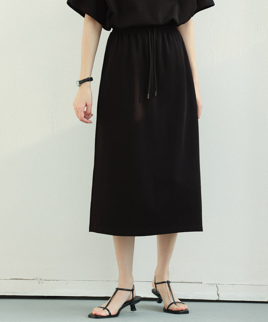 Elastic-Waist Midi Sweatshirt Skirt OEM ODM reference 1