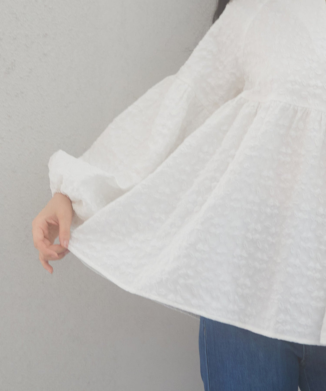Pearl Key-Neck Peplum Blouse OEM ODM reference 11 - additional view 11