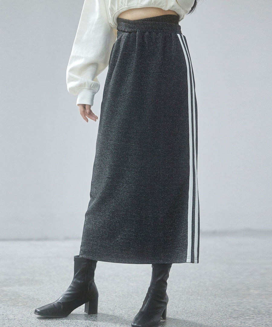 Metallic Cross-Waist Midi Skirt OEM ODM reference 1