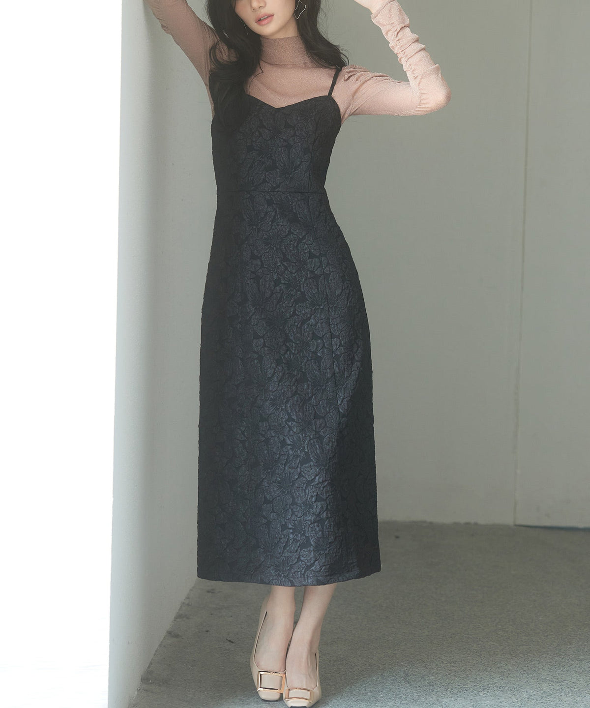Jacquard Back-Slit Camisole Dress OEM ODM reference 1