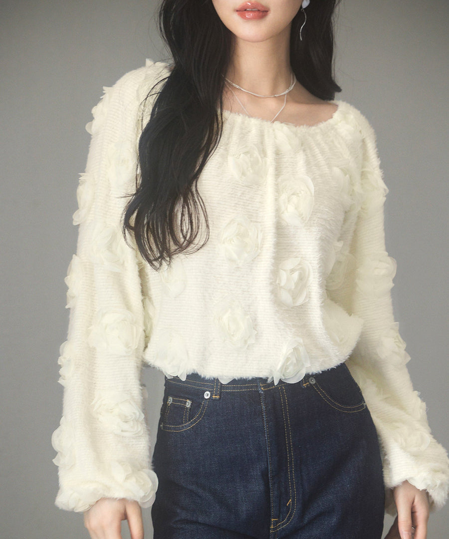 3D Rose 2-Way Neck Cropped Top OEM ODM reference 1