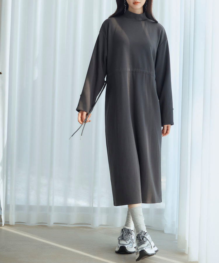 Drawstring-Waist Brushed-Back Dress OEM ODM reference 11 - additional view 11
