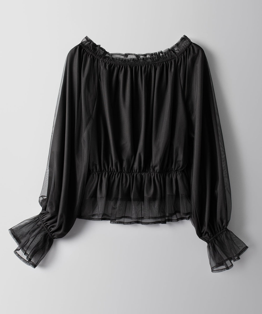 2-Way Neck Tulle Peplum Blouse OEM ODM reference 15 - additional view 15