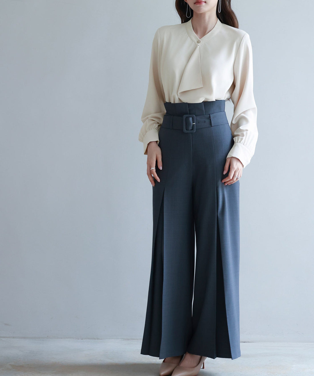 Fluid Ruffle Blouse with Gold Buttons OEM ODM reference 10 - additional view 10