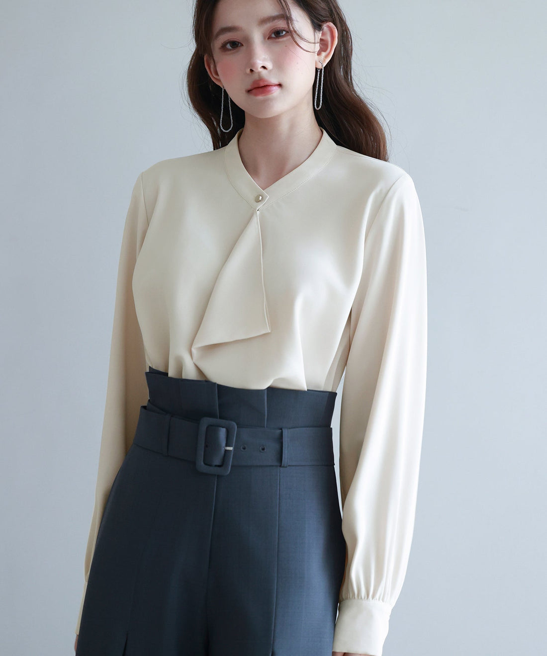 Fluid Ruffle Blouse with Gold Buttons OEM ODM reference 11 - additional view 11