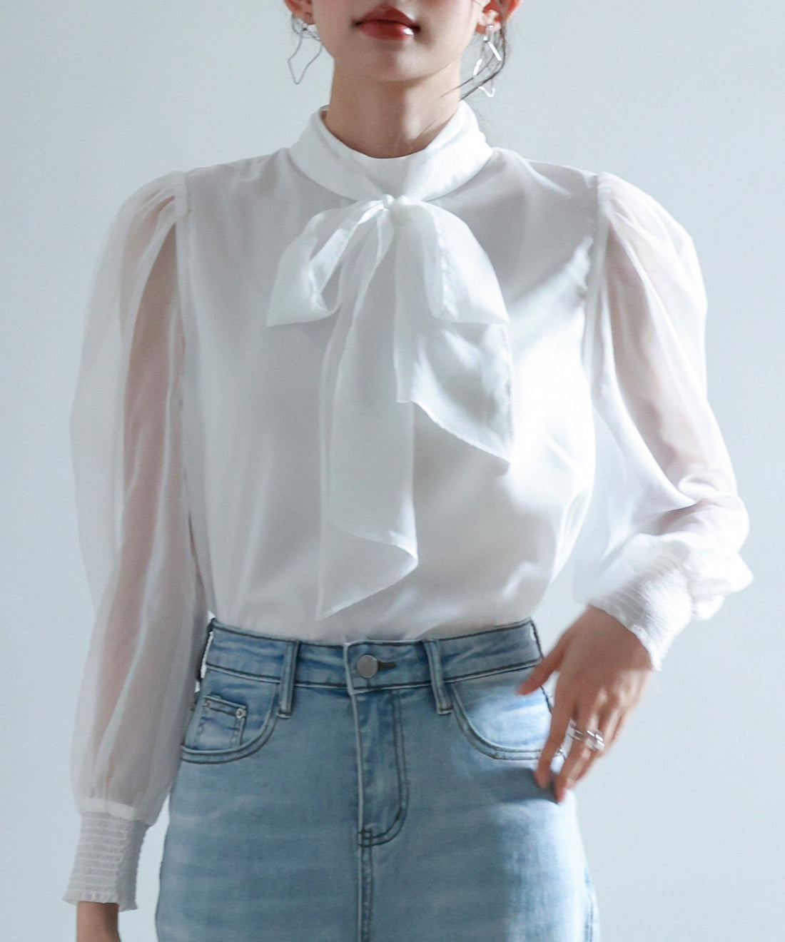 3-Way Organza Bow Blouse OEM ODM reference 8 - additional view 8
