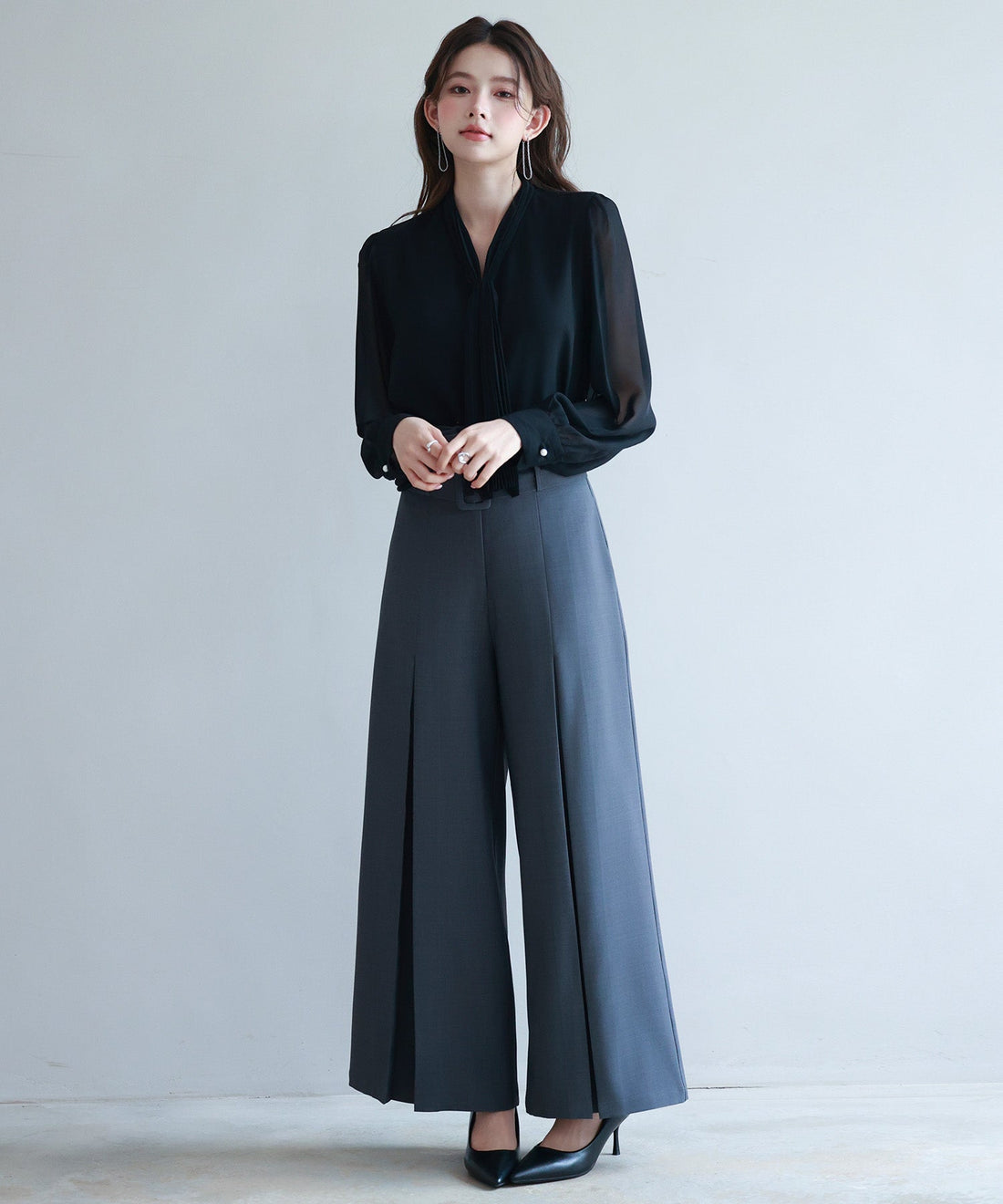 2-Way Pleated Bow Chiffon Blouse OEM ODM reference 14 - additional view 14
