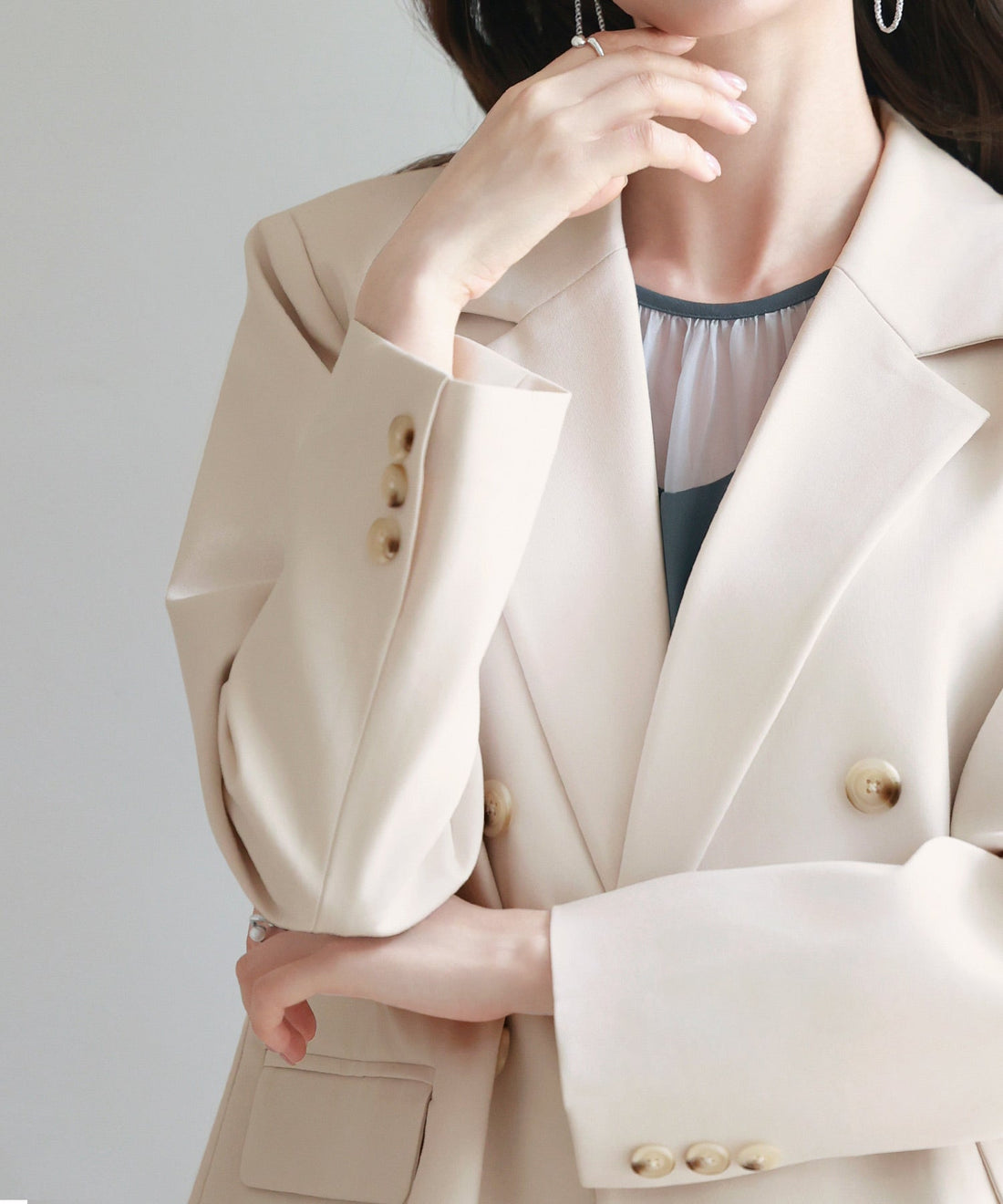 Double-Breasted Tailored Blazer OEM ODM reference 8 - additional view 8