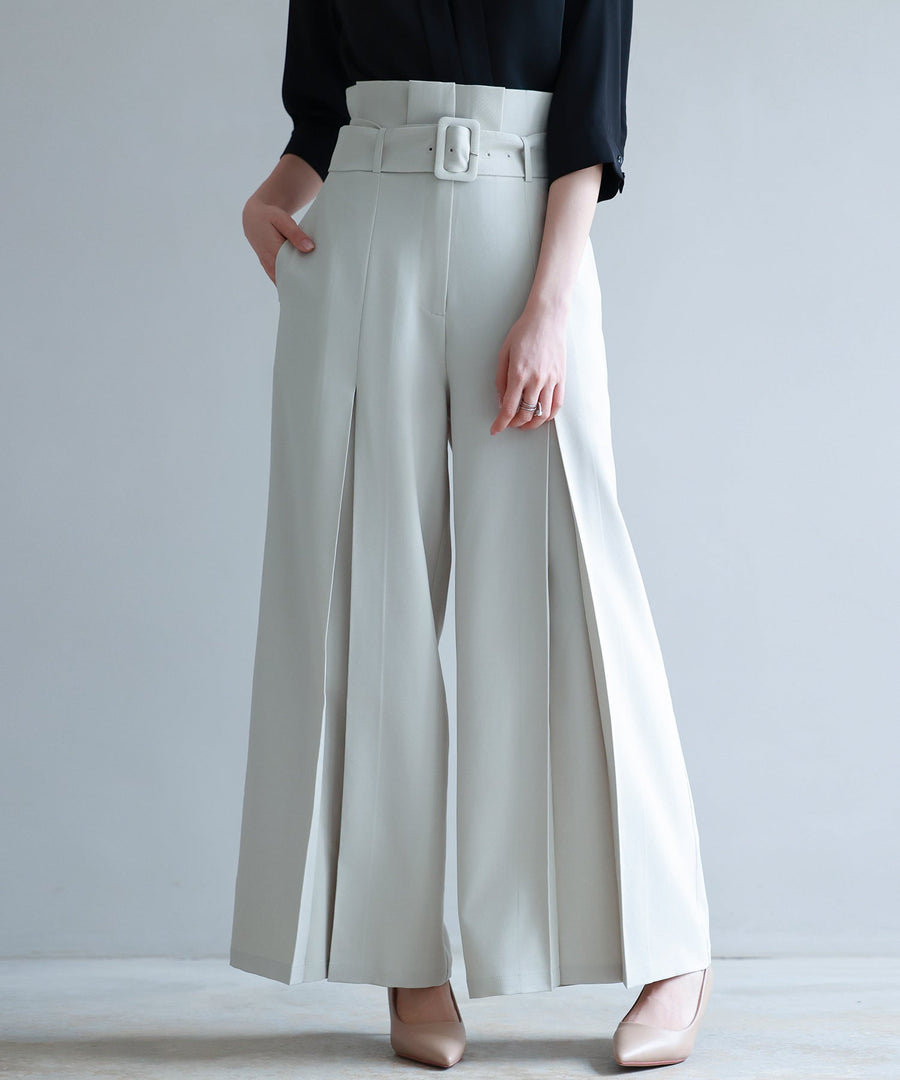 Belted High-Waist Wide-Leg Trousers OEM ODM reference 1