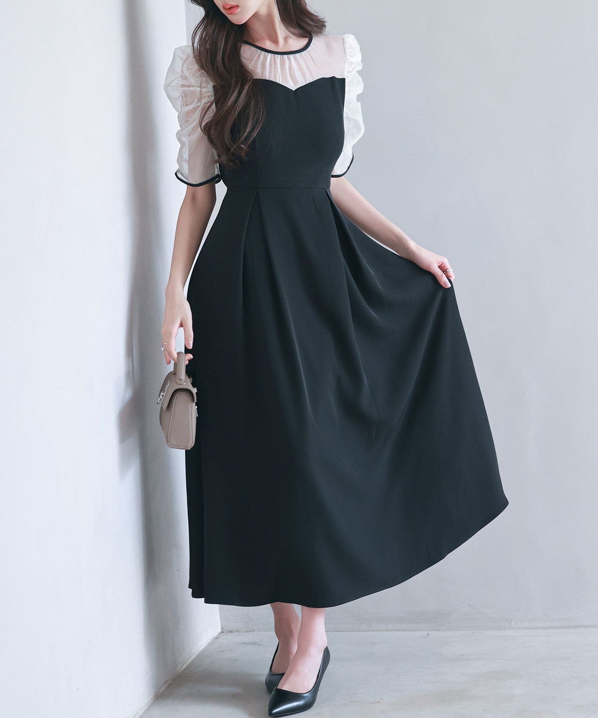 Mixed-Material Bustier-Style Dress OEM ODM reference 1