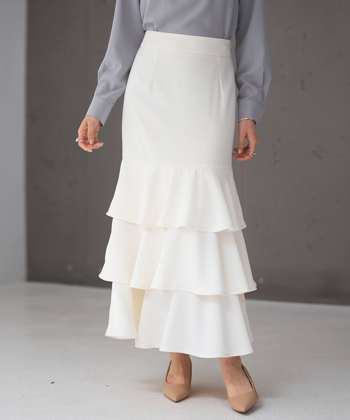 Ruffled Tiered Maxi Skirt OEM ODM reference 1