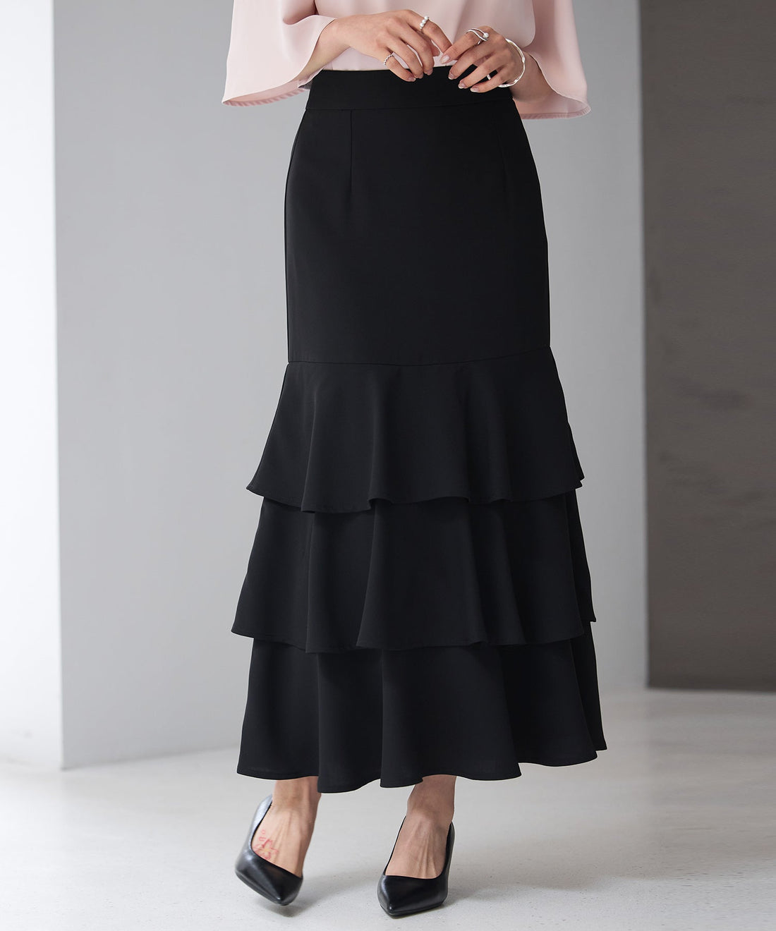 Ruffled Tiered Maxi Skirt OEM ODM reference 11 - additional view 11