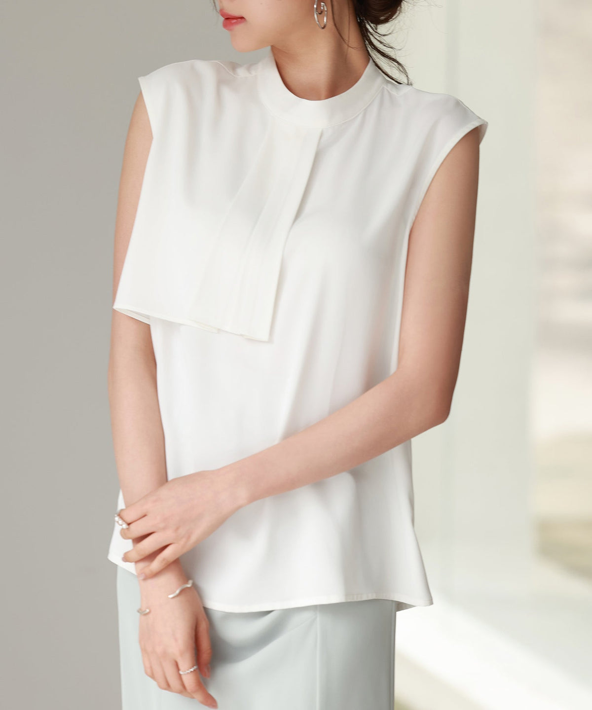 Asymmetric Bow-Tie Blouse OEM ODM reference 1