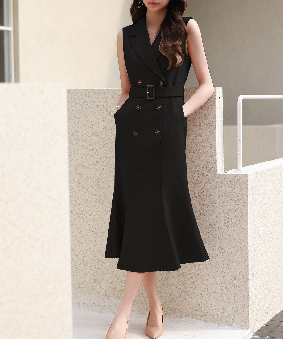 Sleeveless Mermaid Trench-Style Dress OEM ODM reference 1
