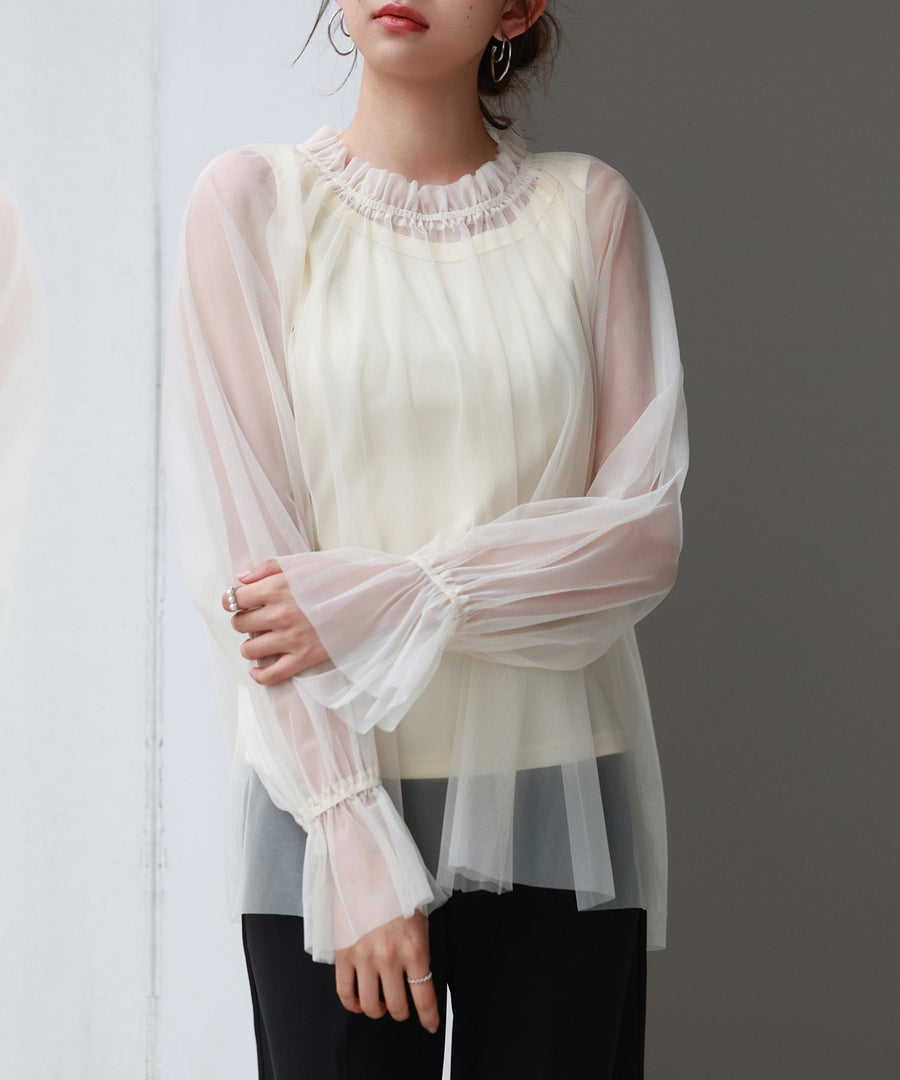 Sleeveless Top & Tulle Blouse Set OEM ODM reference 1