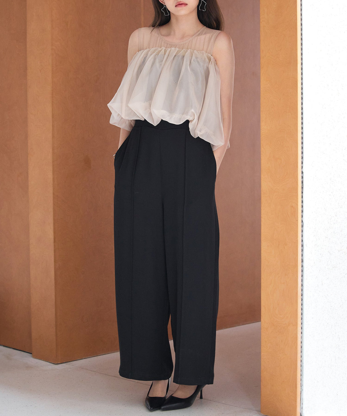 Organza Top & Jumpsuit Two-Piece Set OEM ODM reference 1
