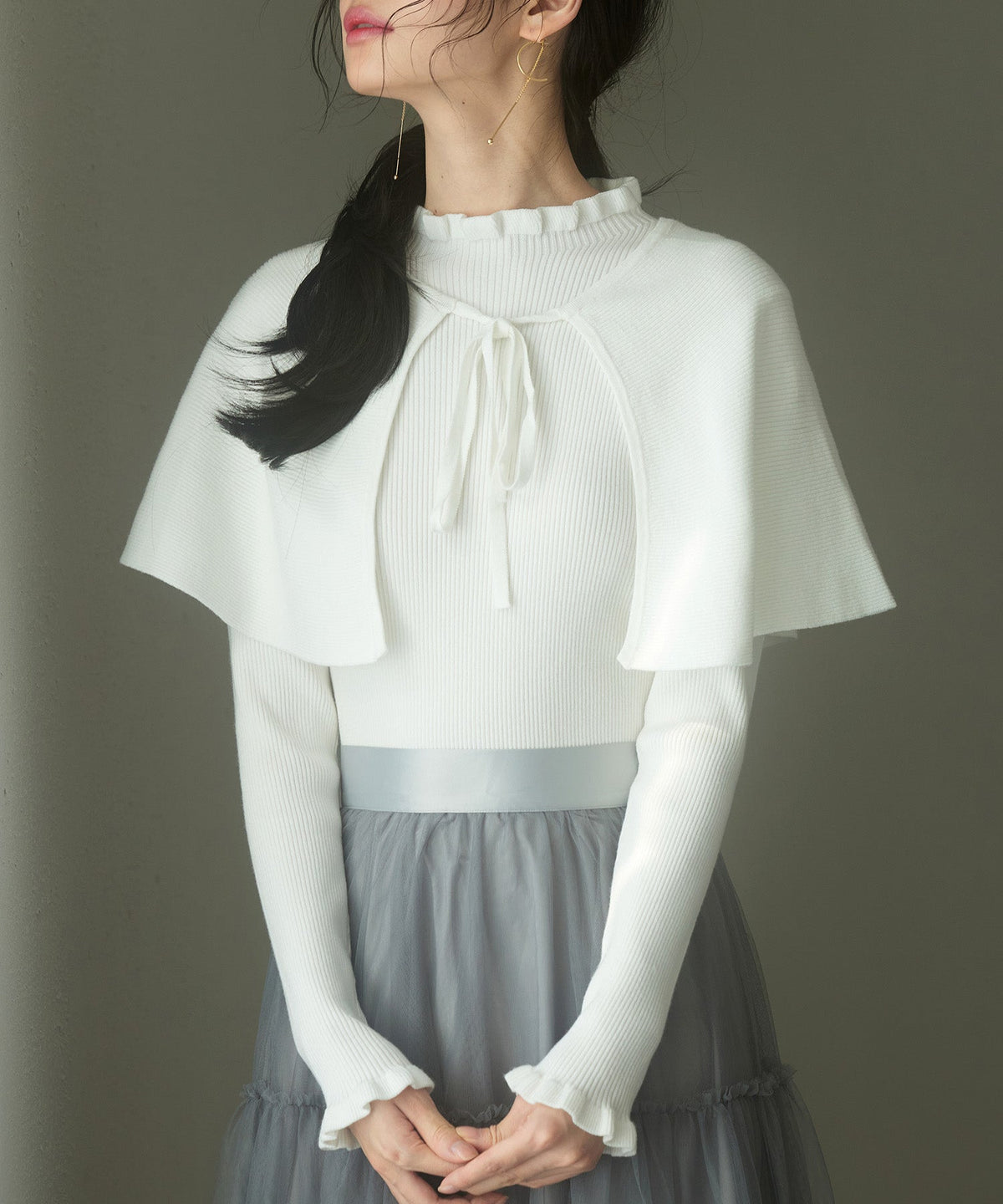 Cape-Collar Bolero & Knit Top Set OEM ODM reference 1