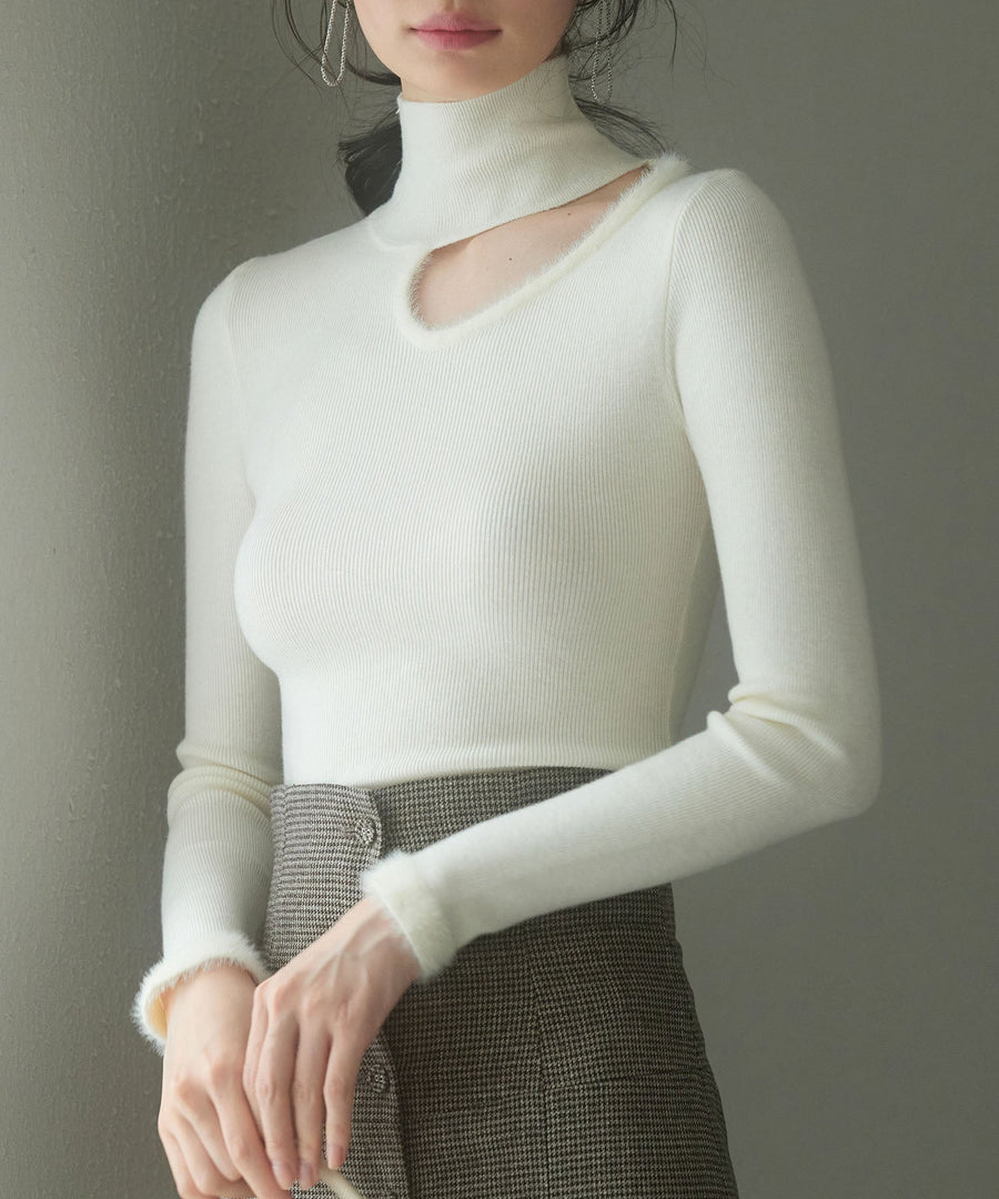 Front-Open High-Neck Knit Pullover OEM ODM reference 1