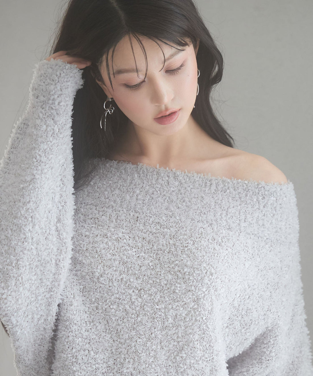 2-Way-Neck Tulle-Trim Knit Pullover OEM ODM reference 9 - additional view 9