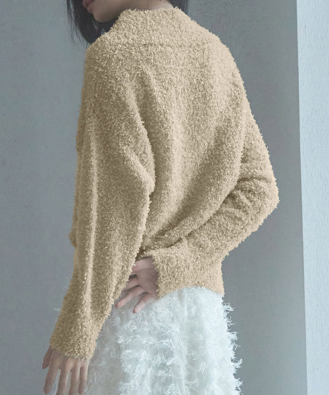 2-Way-Neck Tulle-Trim Knit Pullover OEM ODM reference 14 - additional view 14