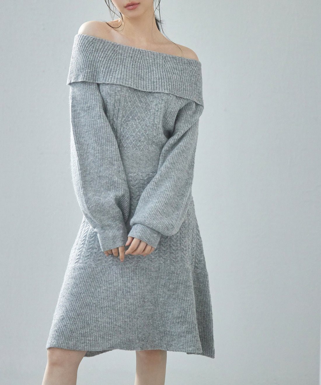 2-Way-Neck Above-Knee Knit Dress OEM ODM reference 14 - additional view 14
