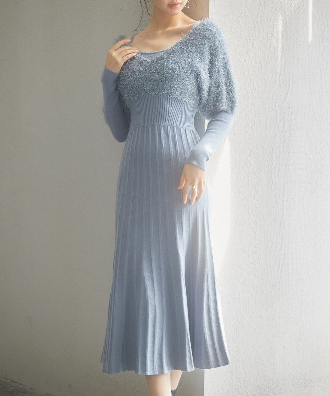 2-Way Feather-Panel Knit Dress OEM ODM reference 14 - additional view 14