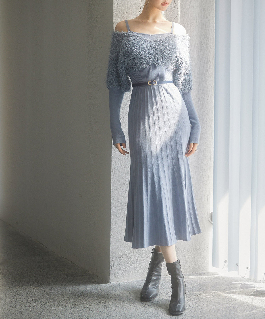 2-Way Feather-Panel Knit Dress OEM ODM reference 11 - additional view 11