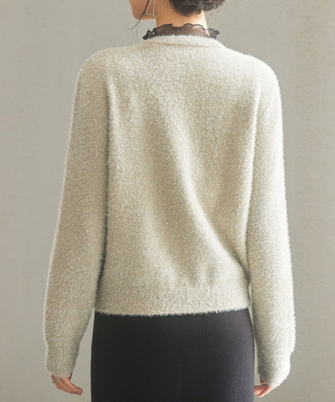 2-Way Long-Pile Lurex Knit Cardigan OEM ODM reference 10 - additional view 10