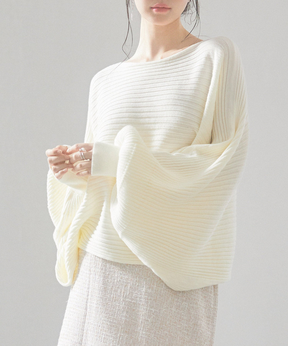 Boat-Neck Dolman-Sleeve Knit Top OEM ODM reference 12 - additional view 12