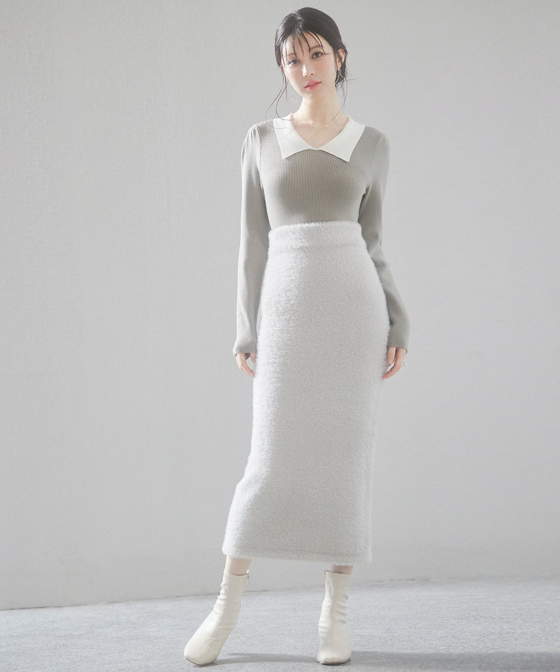 Fluffy Shaggy Fitted Knit Skirt OEM ODM reference 14 - additional view 14