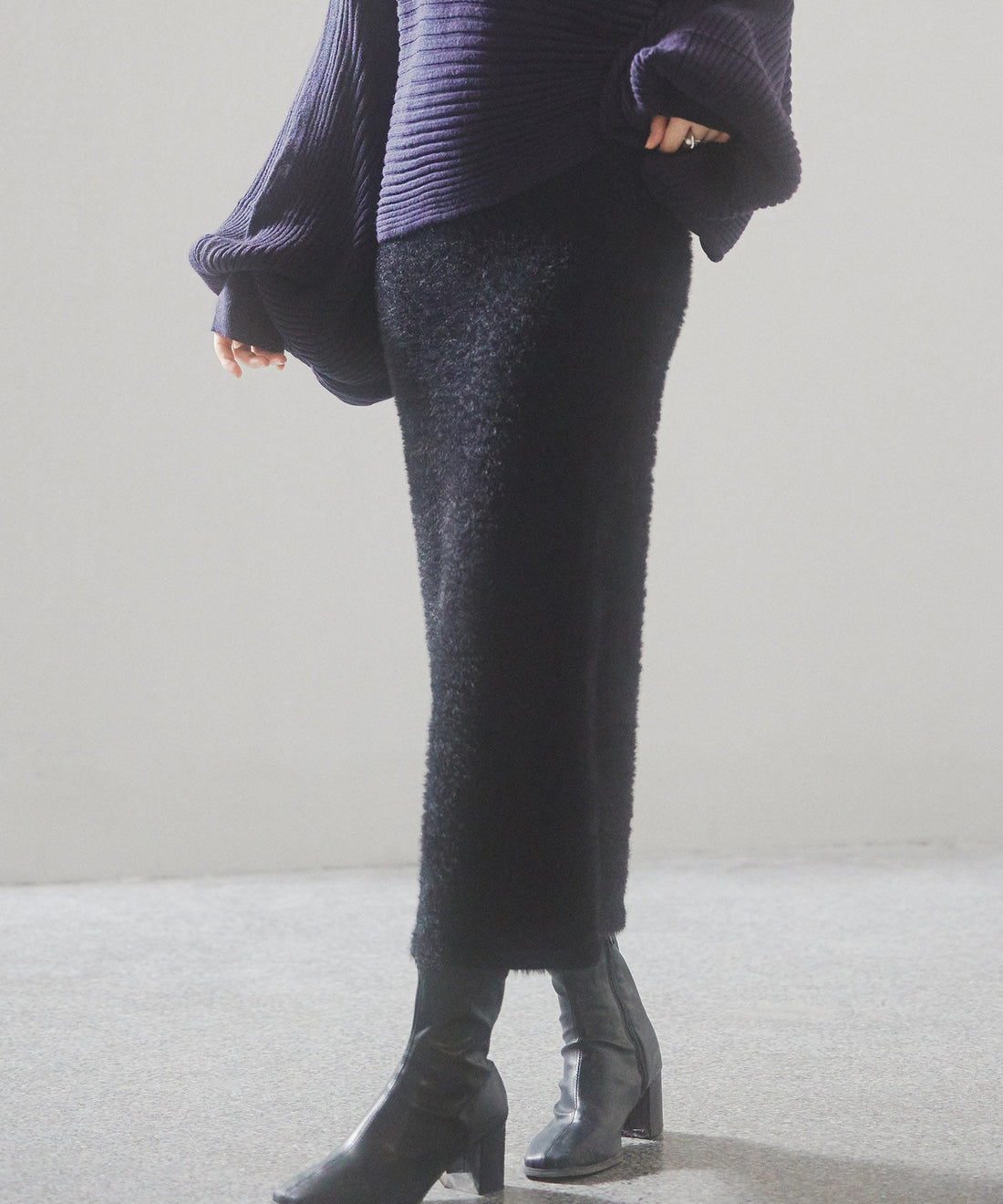 Fluffy Shaggy Fitted Knit Skirt OEM ODM reference 8 - additional view 8