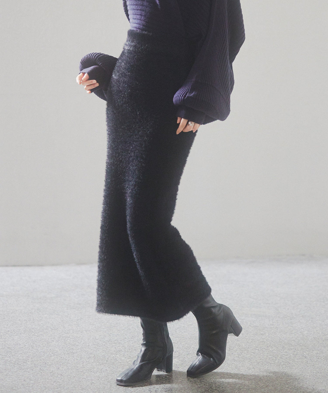 Fluffy Shaggy Fitted Knit Skirt OEM ODM reference 9 - additional view 9