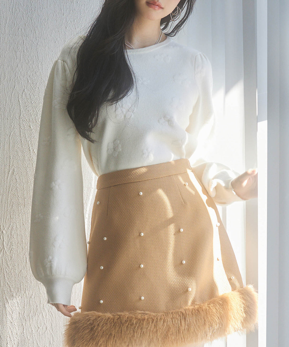 Floral-Motif Brushed Knit Pullover OEM ODM reference 12 - additional view 12
