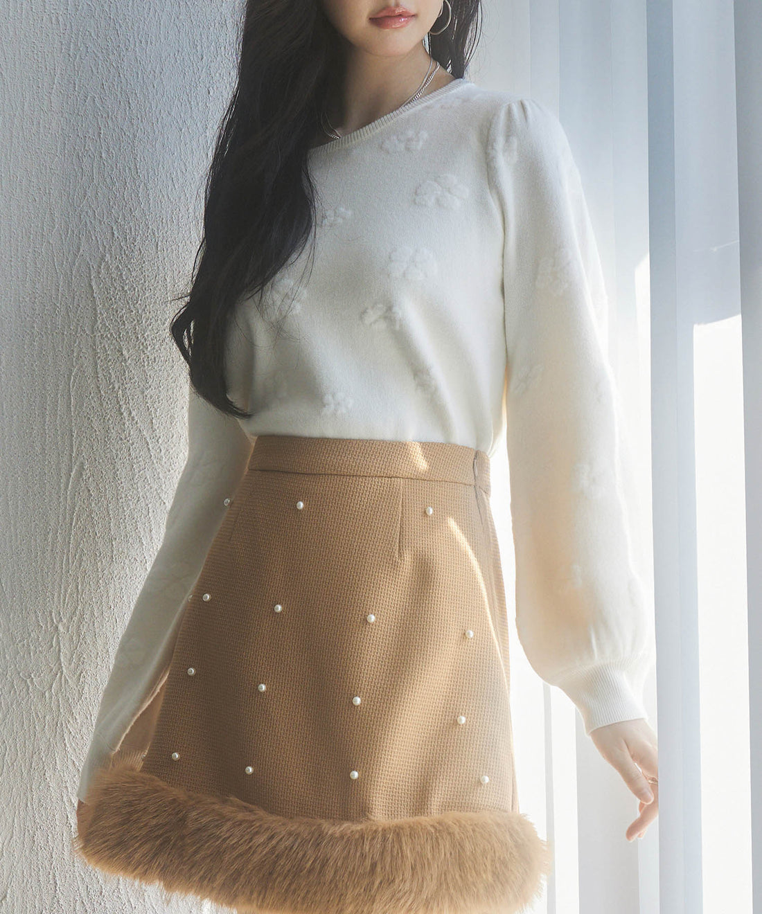 Floral-Motif Brushed Knit Pullover OEM ODM reference 13 - additional view 13