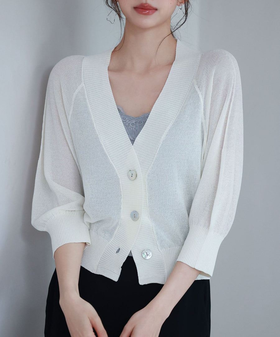 Raglan-Sleeve V-Neck Cardigan OEM ODM reference 1
