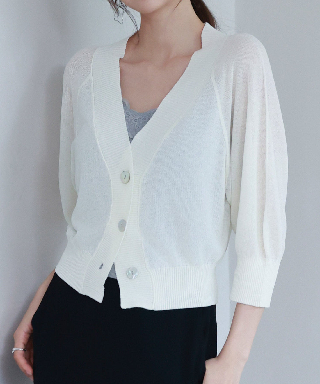Raglan-Sleeve V-Neck Cardigan OEM ODM reference 9 - additional view 9