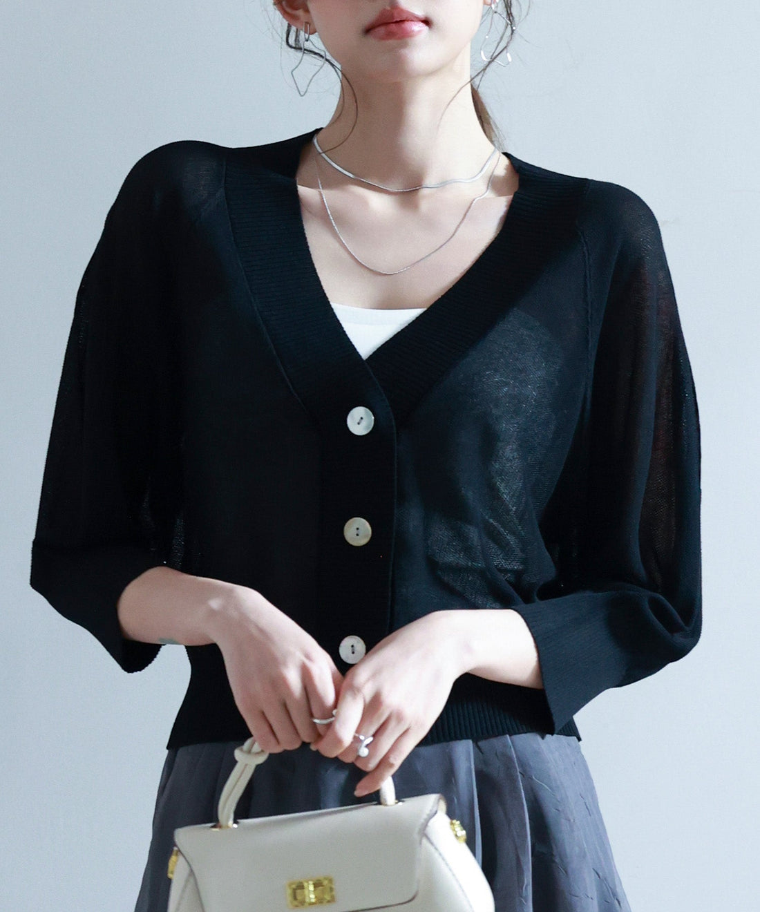 Raglan-Sleeve V-Neck Cardigan OEM ODM reference 15 - additional view 15
