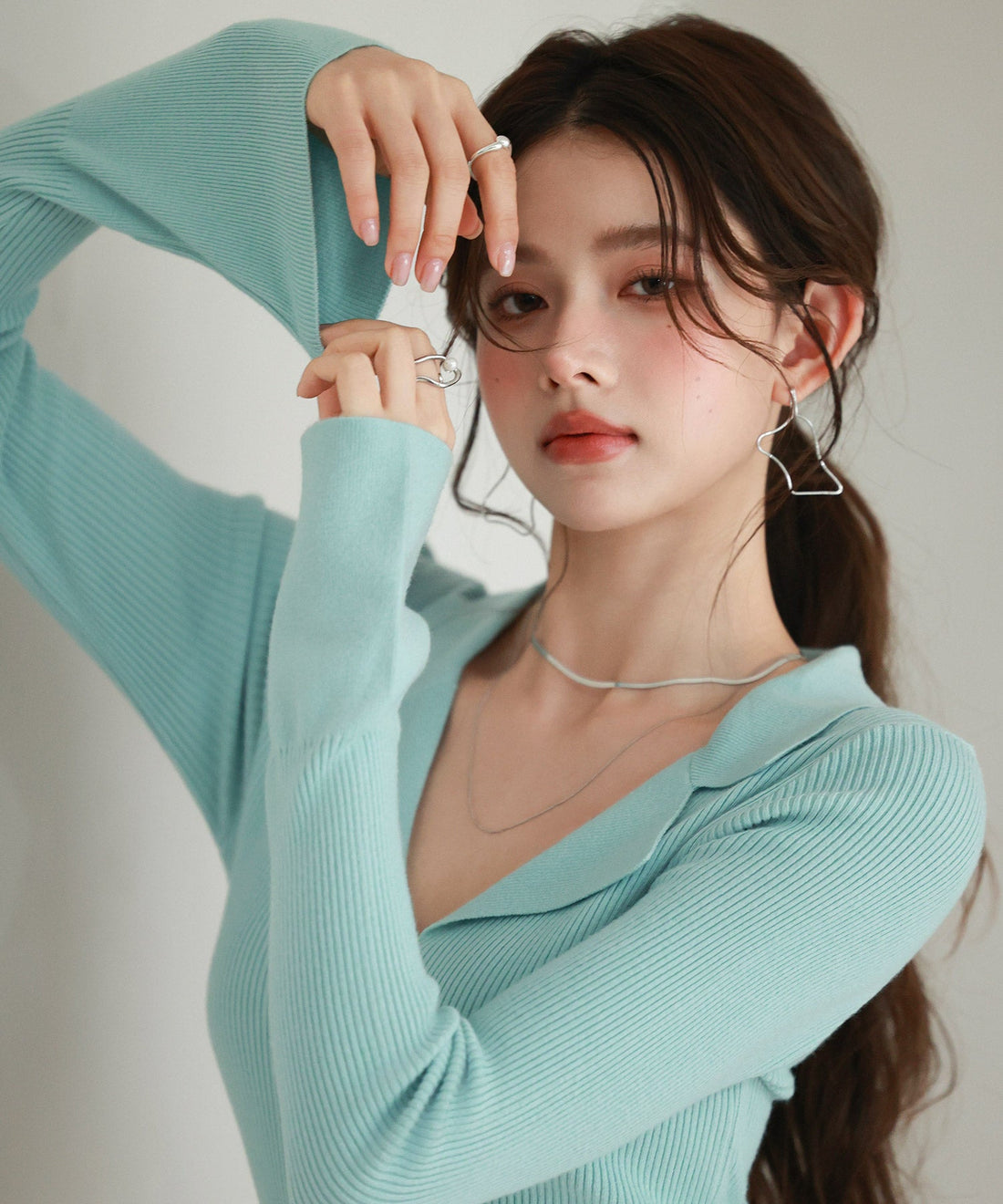 Rib-Knit Polo-Neck Pullover OEM ODM reference 15 - additional view 15