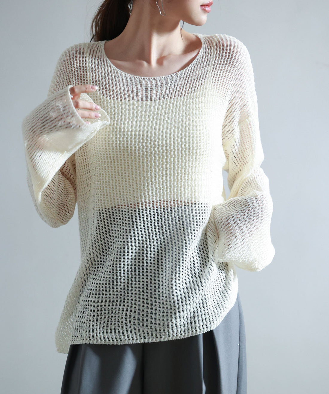 Openwork Oversized Knit Pullover OEM ODM reference 9 - additional view 9