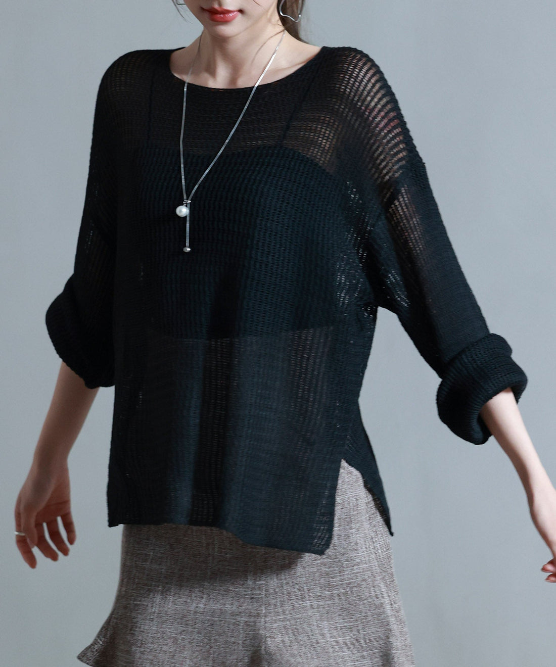 Openwork Oversized Knit Pullover OEM ODM reference 13 - additional view 13