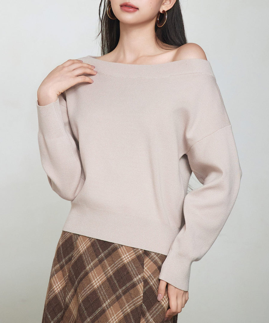 Convertible Off-Shoulder Knit Top OEM ODM reference 1