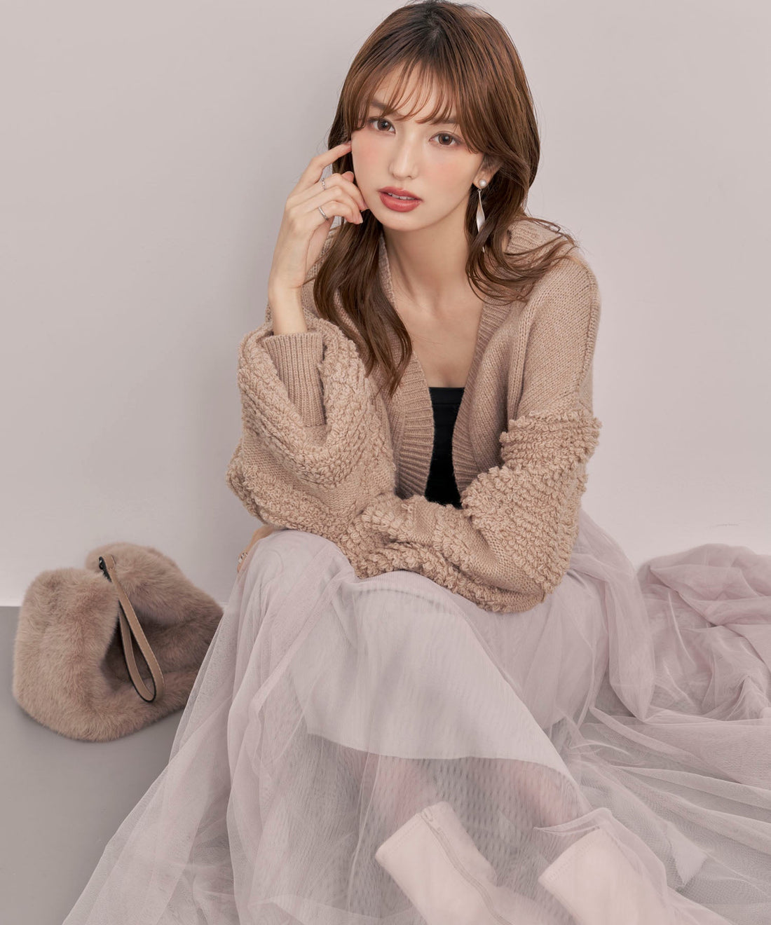 Cropped Voluminous Knit Cardigan OEM ODM reference 12 - additional view 12