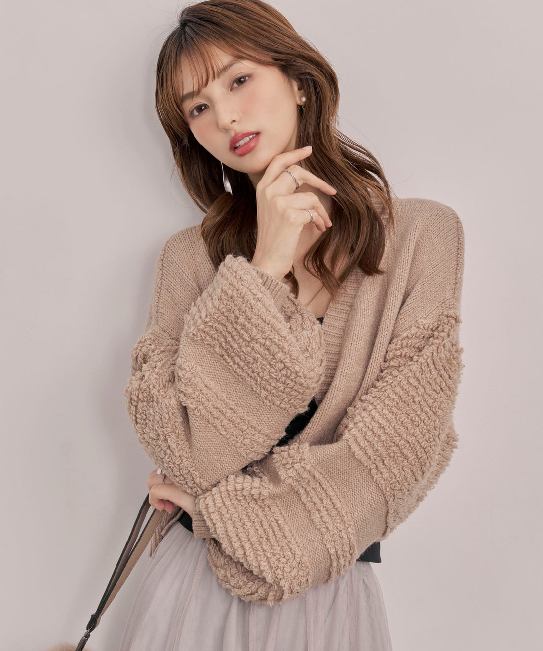 Cropped Voluminous Knit Cardigan OEM ODM reference 14 - additional view 14