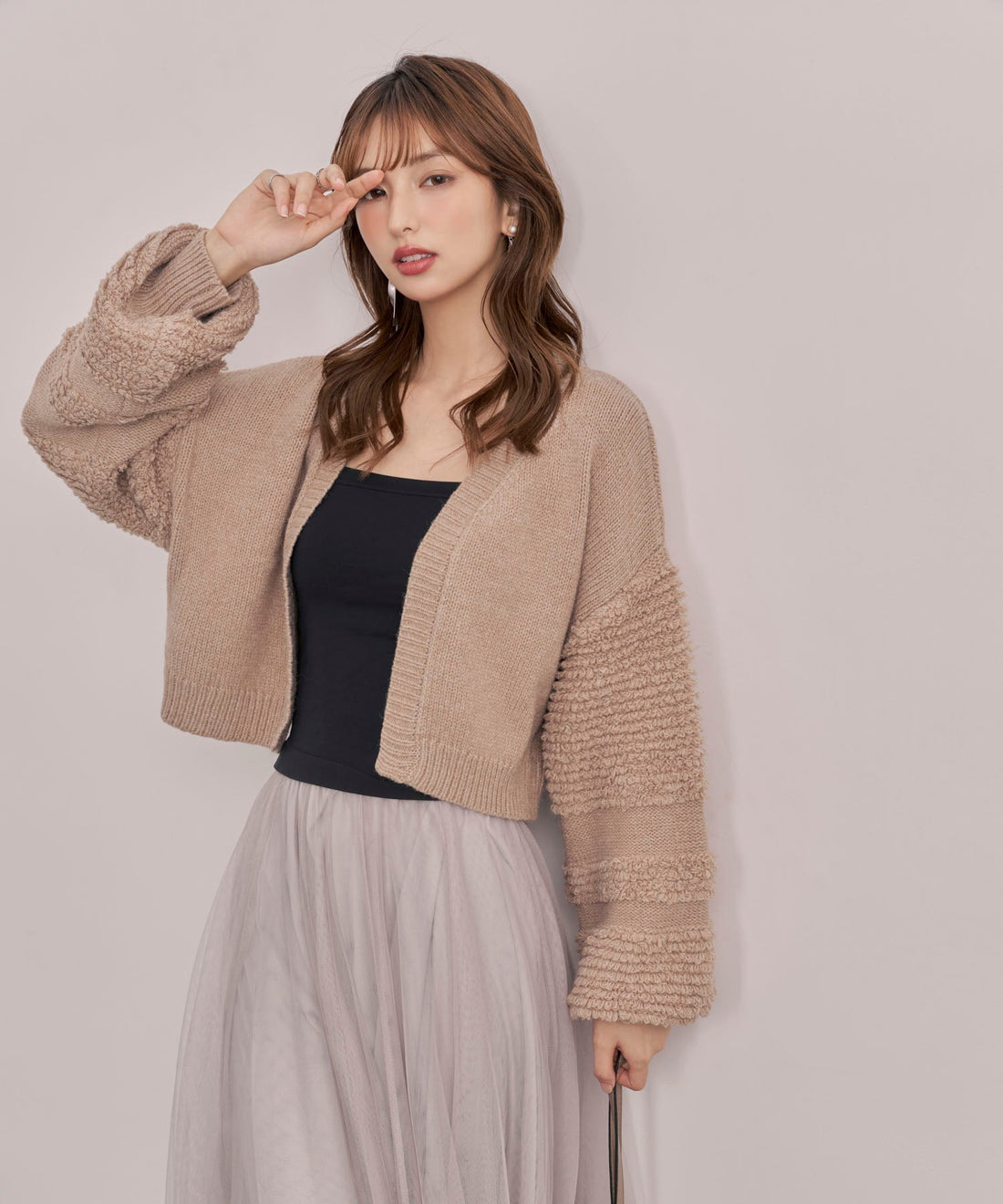 Cropped Voluminous Knit Cardigan OEM ODM reference 15 - additional view 15