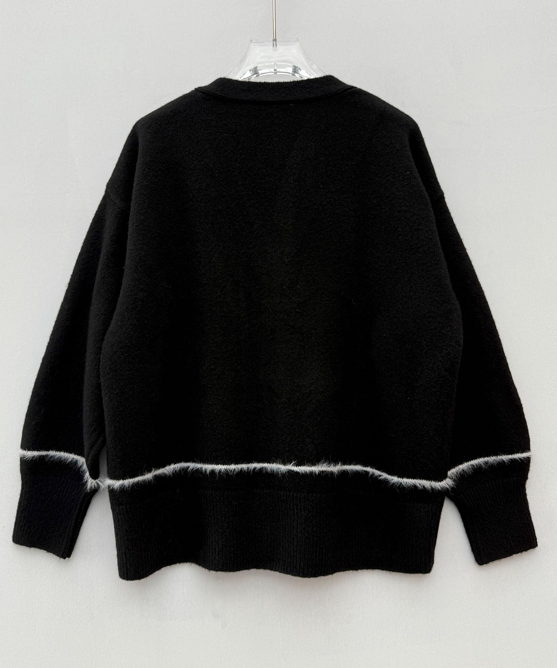 Contrast-Trim Long Knit Cardigan OEM ODM reference 12 - additional view 12