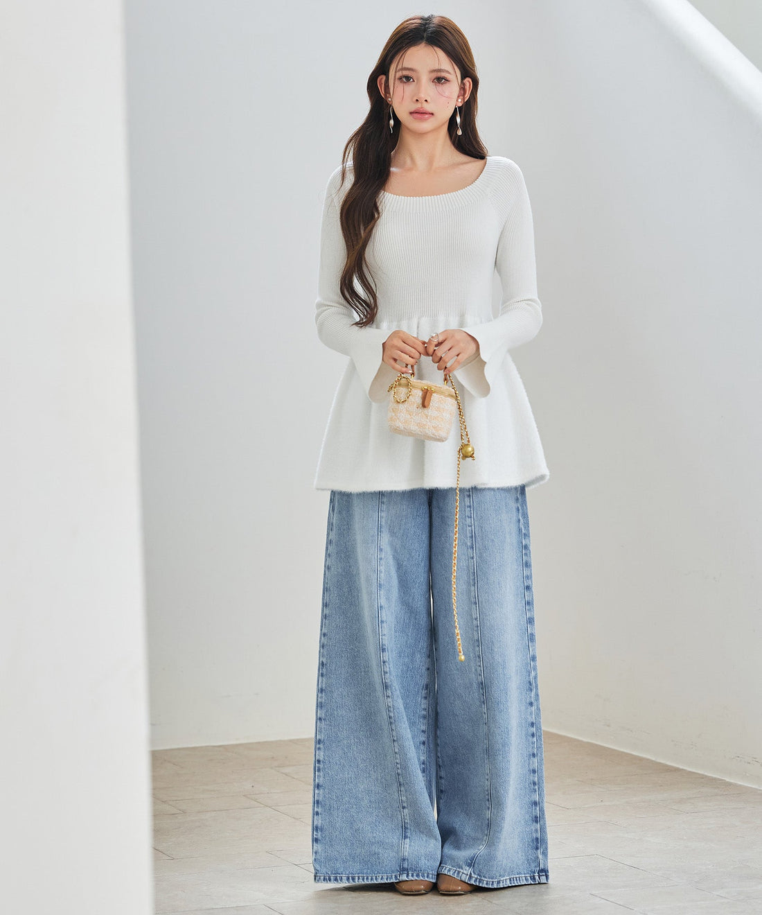 Voluminous Peplum Rib-Knit Top OEM ODM reference 13 - additional view 13