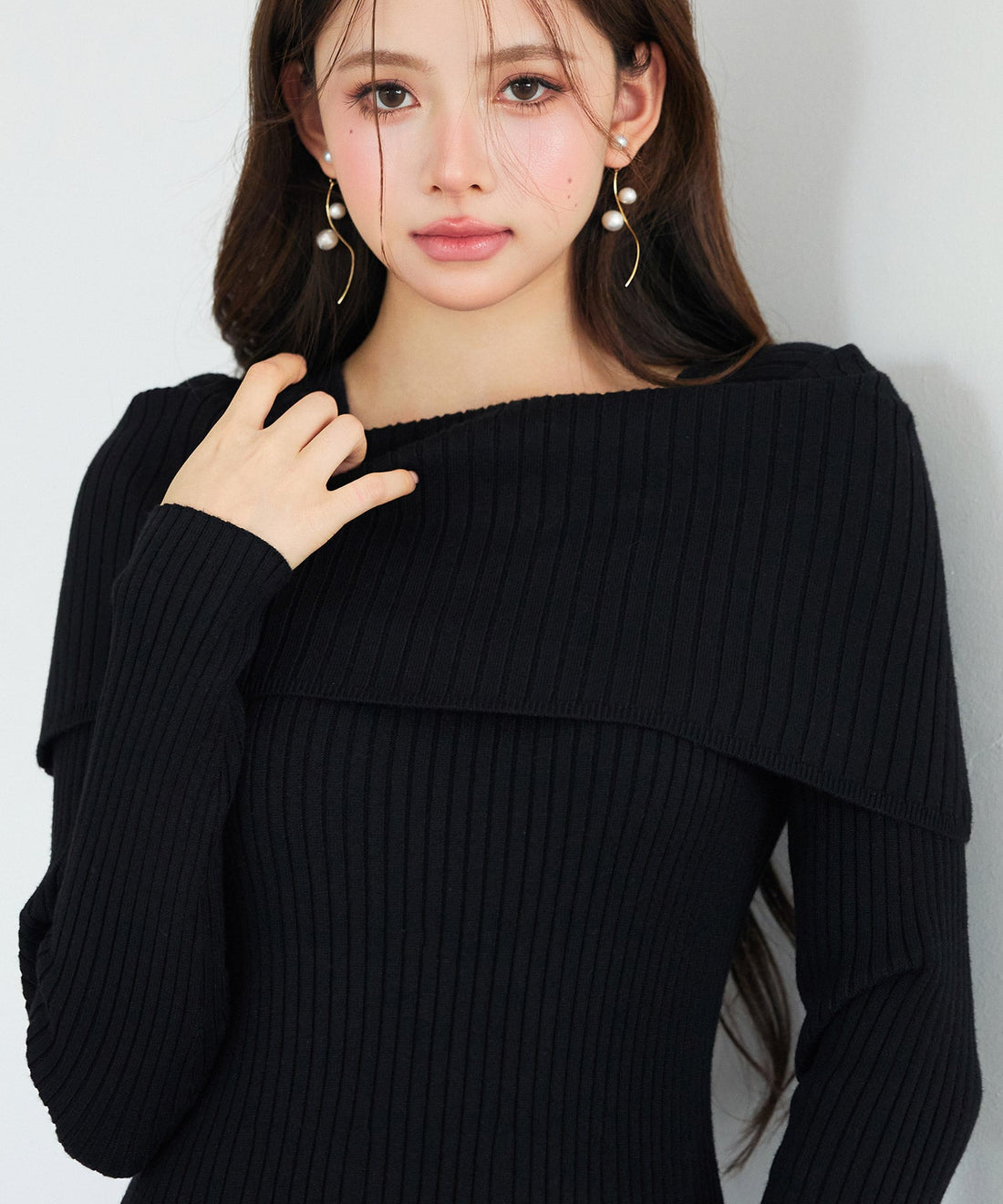 Off-Shoulder Long Knit Dress OEM ODM reference 8 - additional view 8