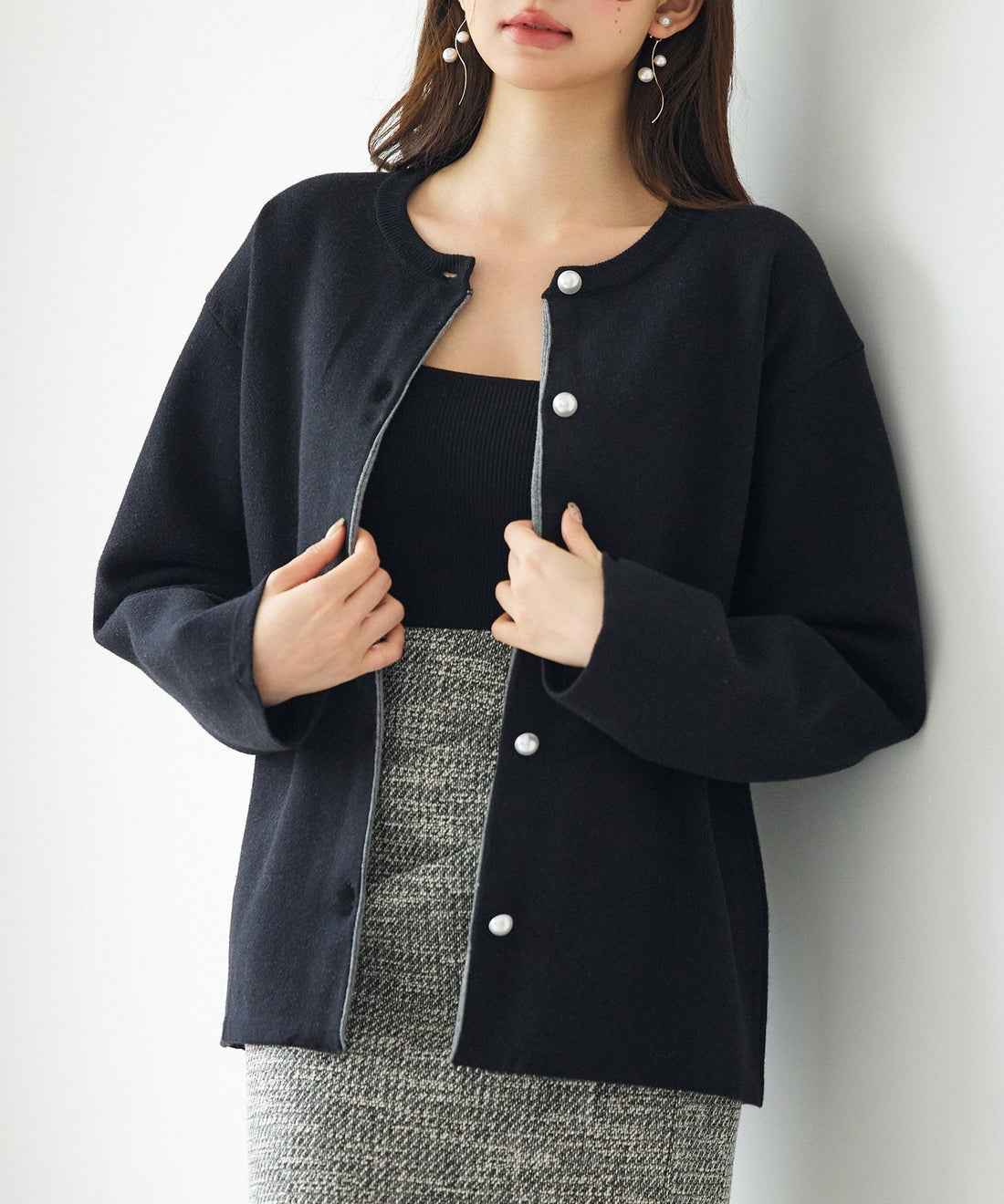 Two-Tone Jacquard Knit Cardigan OEM ODM reference 10 - additional view 10