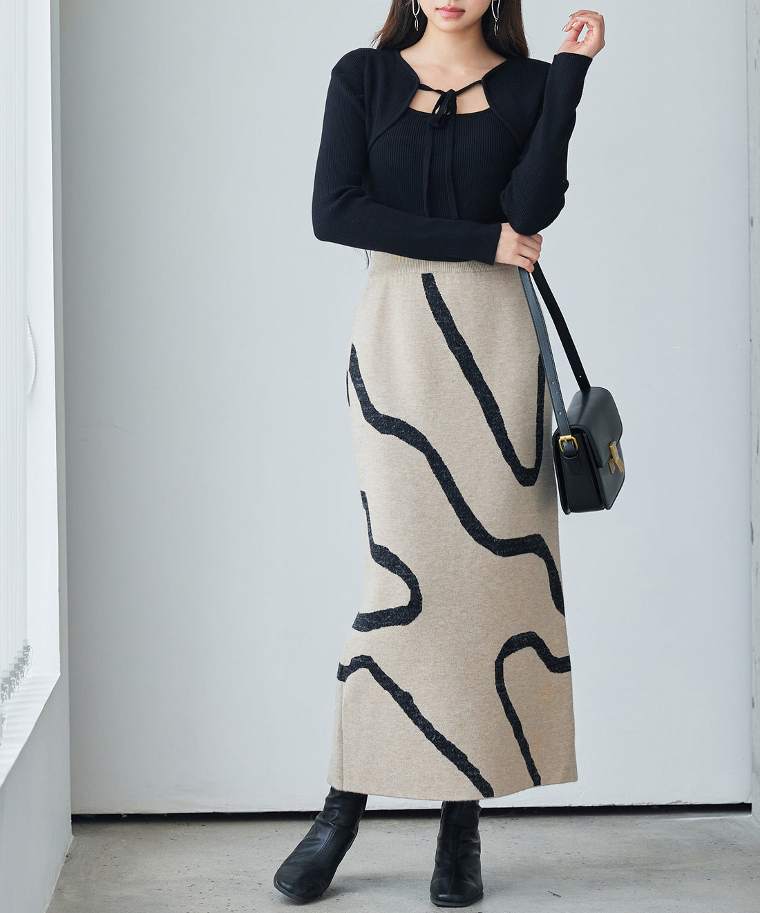 Zebra Jacquard Midi Knit Skirt OEM ODM reference 14 - additional view 14