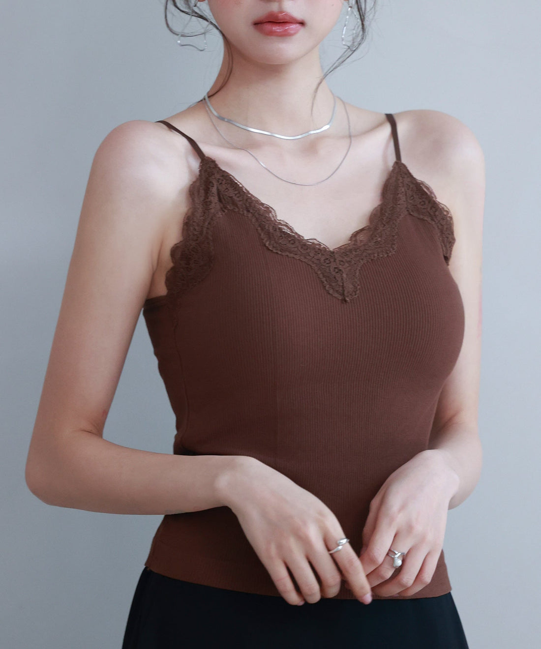Lace-Neckline Jersey Camisole OEM ODM reference 15 - additional view 15